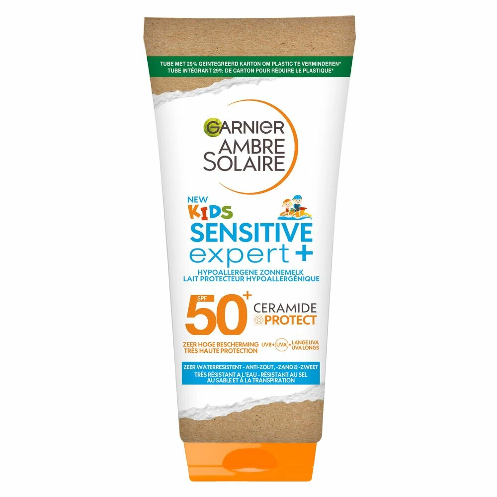 Garnier Ambre Solaire Kids Sensitive Zonnemelk SPF 50+ 3 Garnier Ambre Solaire Kids Sensitive Zonnemelk SPF 50+