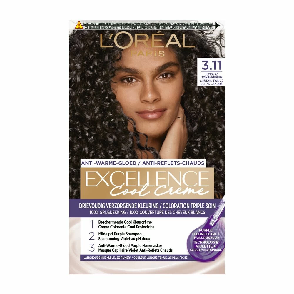 L'Oreal Lu0027Oréal Excellence Cool Cream 3.11 - Ultra Ash Donkerbruin 3 L'Oreal Lu0027Oréal Excellence Cool Cream 3.11 - Ultra Ash Donkerbruin