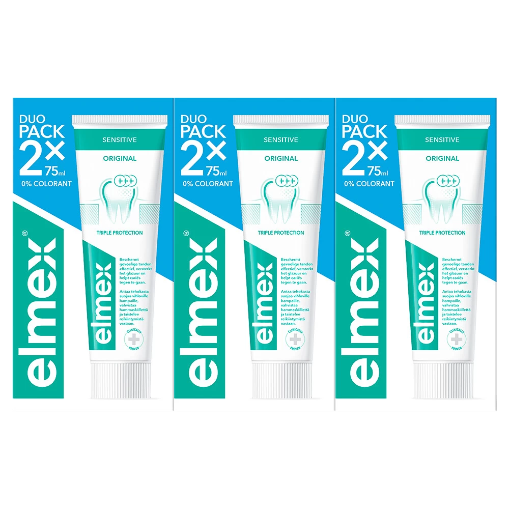 6x Elmex Sensitive Tandpasta Duopack 3 6x Elmex Sensitive Tandpasta Duopack