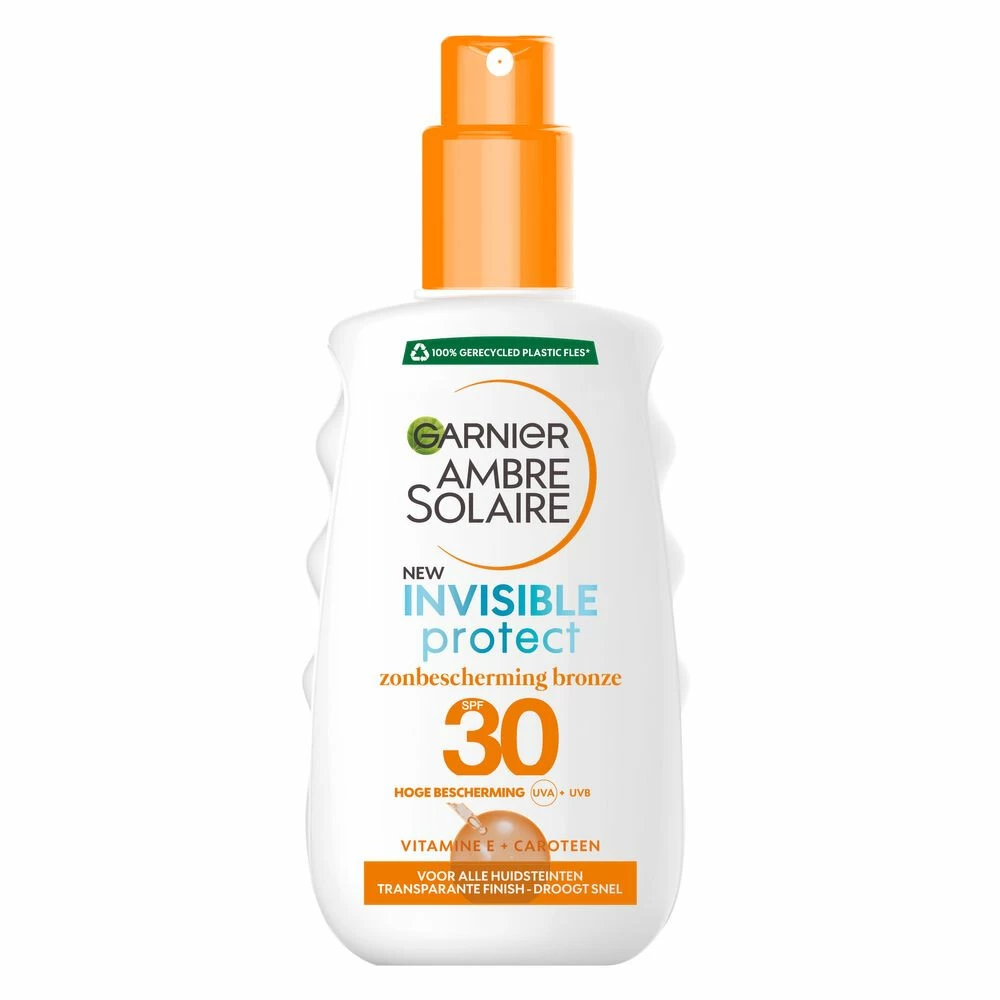 Garnier Ambre Solaire Invisible Protect Refresh Transparante Bronze Zonnebrandspray SPF 30 Vitamine E & Aloë Vera 3 Garnier Ambre Solaire Invisible Protect Refresh Transparante Bronze Zonnebrandspray SPF 30 Vitamine E & Aloë Vera