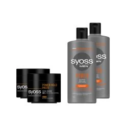 Syoss Men Power Hold Styling Paste & Shampoo Men Power Pakket