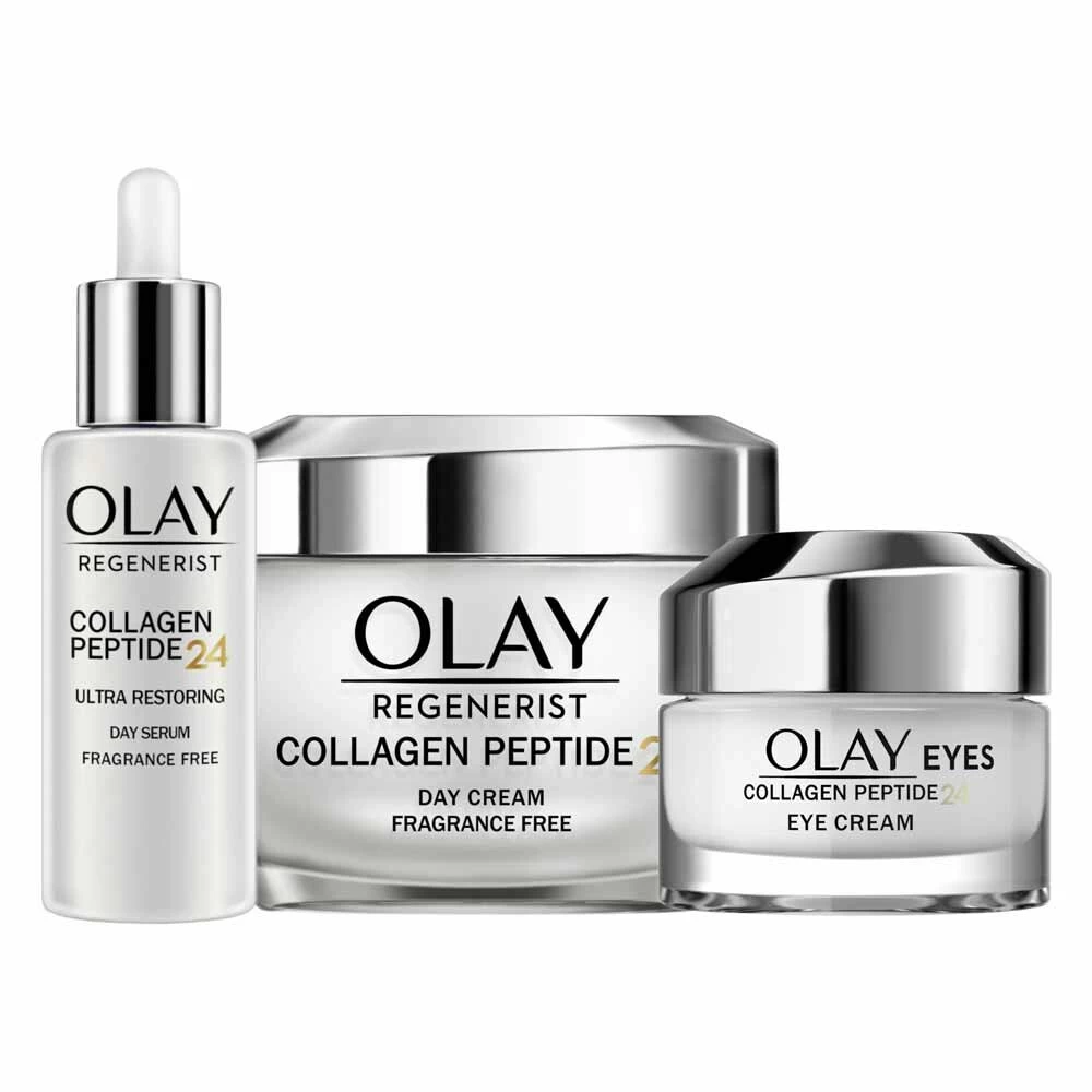 Olay Regenerist Collagen Peptide24 Dagserum, Dagcrème & Oogcréme Pakket 3 Olay Regenerist Collagen Peptide24 Dagserum, Dagcrème & Oogcréme Pakket