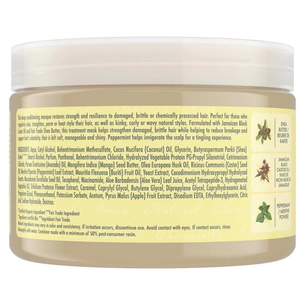 Shea Moisture Jamaican Black Castor Oil Strenghten & Restore Treatement Masker 4 Shea Moisture Jamaican Black Castor Oil Strenghten & Restore Treatement Masker - Afbeelding 2