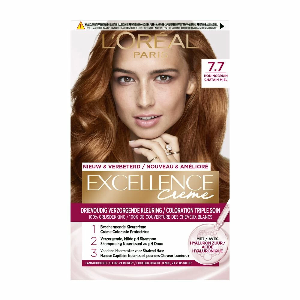 L'Oreal Lu0027Oréal Excellence Creme 7.7 Honingbruin 3 L'Oreal Lu0027Oréal Excellence Creme 7.7 Honingbruin