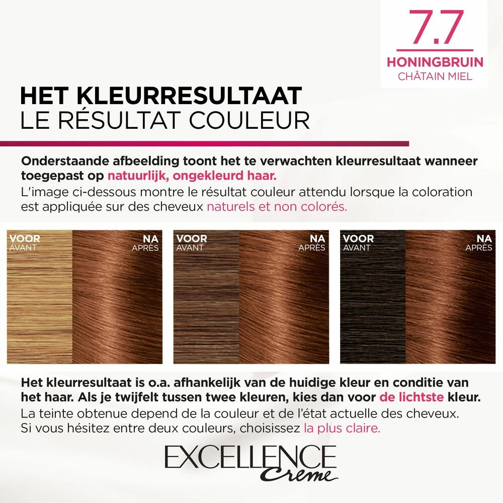 L'Oreal Lu0027Oréal Excellence Creme 7.7 Honingbruin 5 L'Oreal Lu0027Oréal Excellence Creme 7.7 Honingbruin - Afbeelding 3