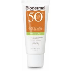 2x Biodermal Zonnefluïde Gezicht Matterend SPF 50