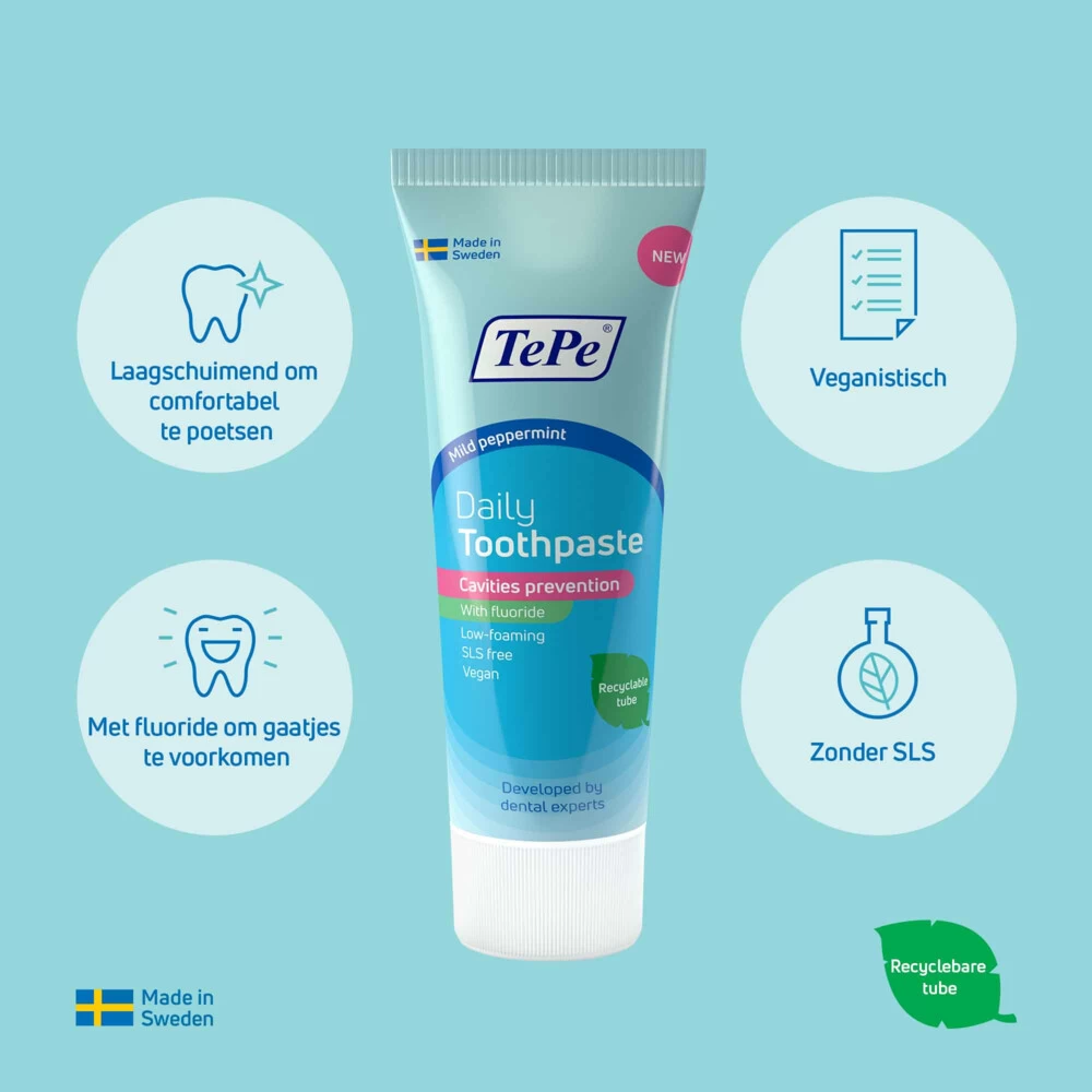 12x TePe Daily Tandpasta 5 12x TePe Daily Tandpasta - Afbeelding 3