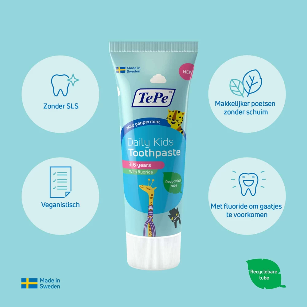 12x TePe Daily Kindertandpasta 5 12x TePe Daily Kindertandpasta - Afbeelding 3