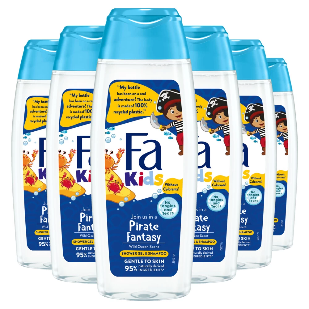6x Fa Kids Douchegel & Shampoo Pirate 3 6x Fa Kids Douchegel & Shampoo Pirate