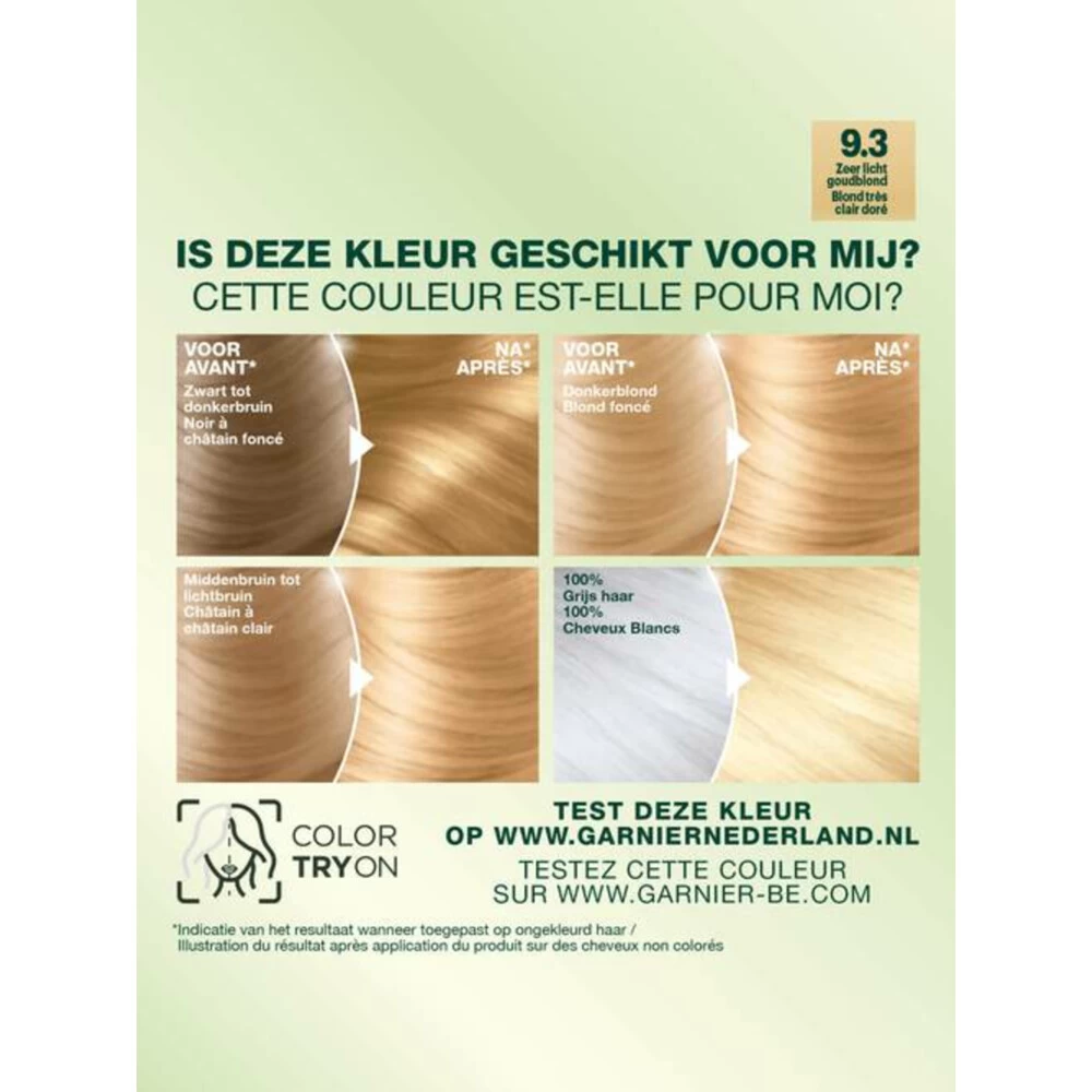 Garnier Nutrisse Crème 93 - Zeer Licht Goudblond 5 Garnier Nutrisse Crème 93 - Zeer Licht Goudblond - Afbeelding 3