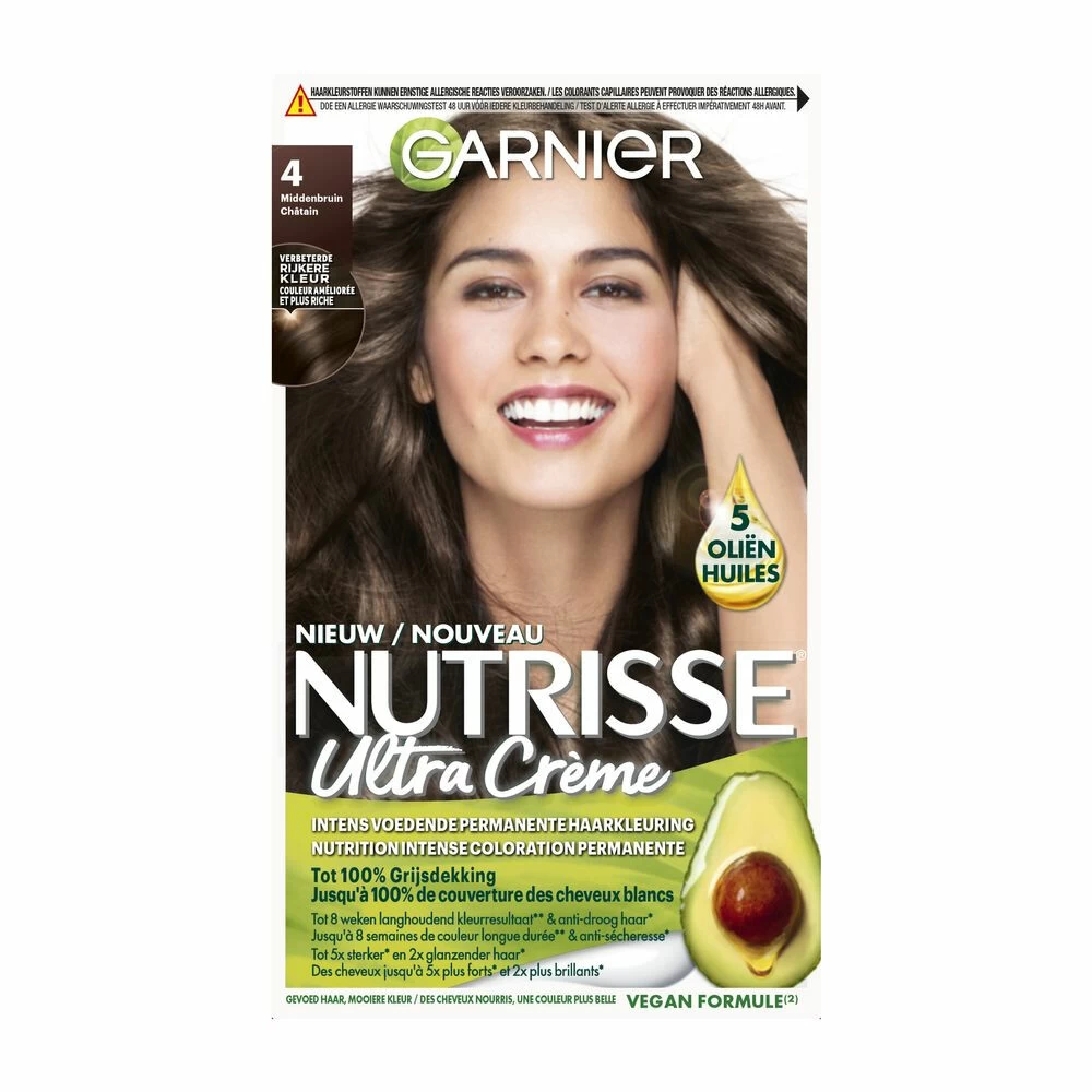 Garnier Nutrisse Creme Haarverf 40 - Cacao 3 Garnier Nutrisse Creme Haarverf 40 - Cacao