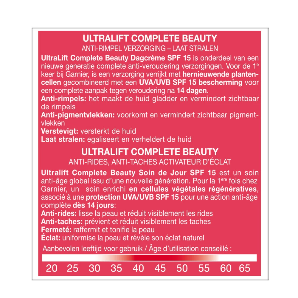 Garnier Skin Naturals UltraLift Anti-rimpel Dagcrème SPF 15 5 Garnier Skin Naturals UltraLift Anti-rimpel Dagcrème SPF 15 - Afbeelding 3
