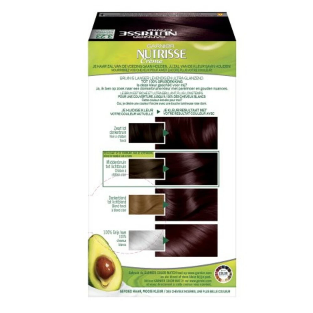 Garnier Nutrisse Crème 3.23 - Goud Violet Donker Bruin 5 Garnier Nutrisse Crème 3.23 - Goud Violet Donker Bruin - Afbeelding 3