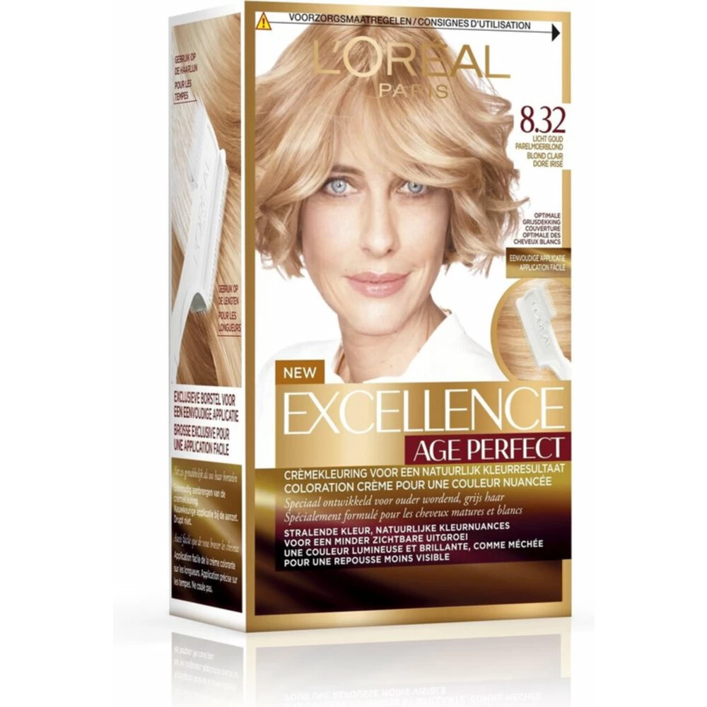 L'Oreal Lu0027Oréal Excellence Age Perfect Haarverf 8.32 Licht Goud Parelmoerblond 4 L'Oreal Lu0027Oréal Excellence Age Perfect Haarverf 8.32 Licht Goud Parelmoerblond - Afbeelding 2