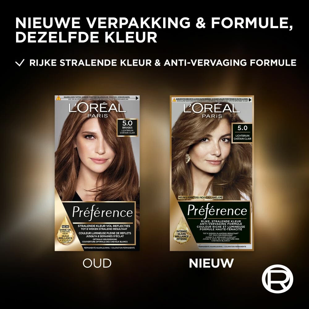 L'Oreal Lu0027Oréal Preference Haarkleuring 05 Bruges - Lichtbruin 4 L'Oreal Lu0027Oréal Preference Haarkleuring 05 Bruges - Lichtbruin - Afbeelding 2