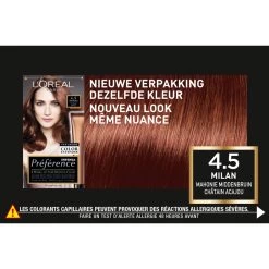 L'Oreal Lu0027Oréal Preference Haarkleuring 4.5 Riviera - Mahonie Middenbruin -Verzorgingsproducten Winkel 974937 4