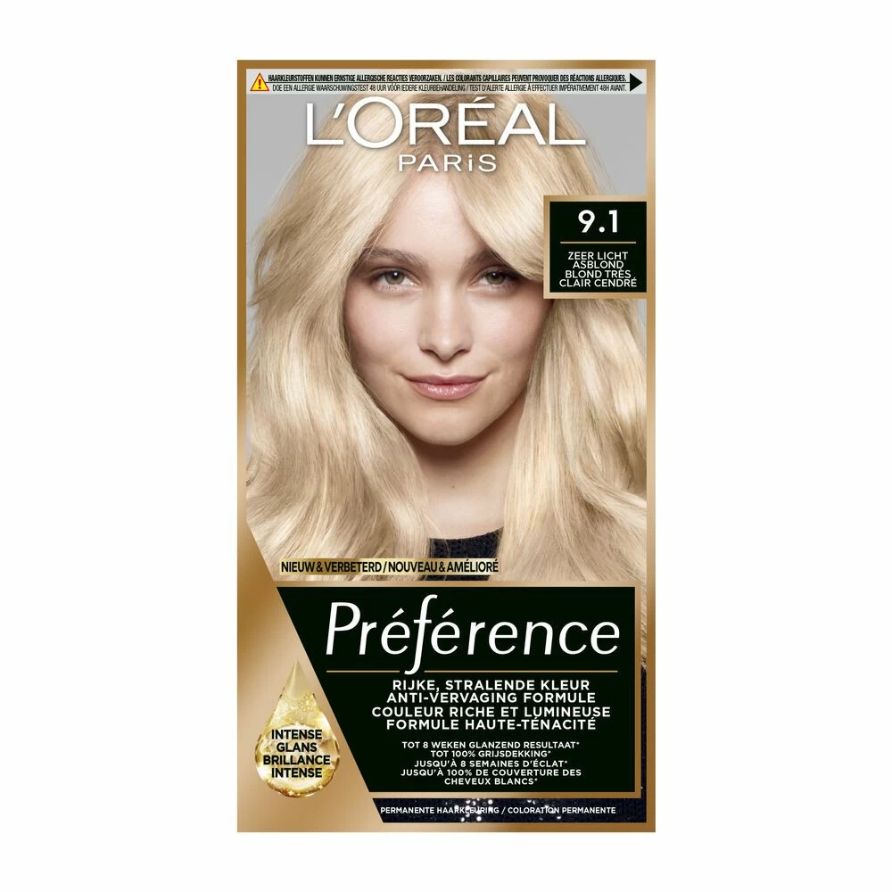 L'Oreal Lu0027Oréal Preference Haarkleuring 9.1 Viking - Zeer Licht Asblond 3 L'Oreal Lu0027Oréal Preference Haarkleuring 9.1 Viking - Zeer Licht Asblond