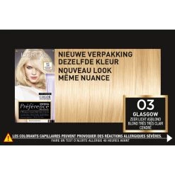 L'Oreal Lu0027Oréal Preference Haarkleuring 03 Glasgow - Asblond -Verzorgingsproducten Winkel 976218 4