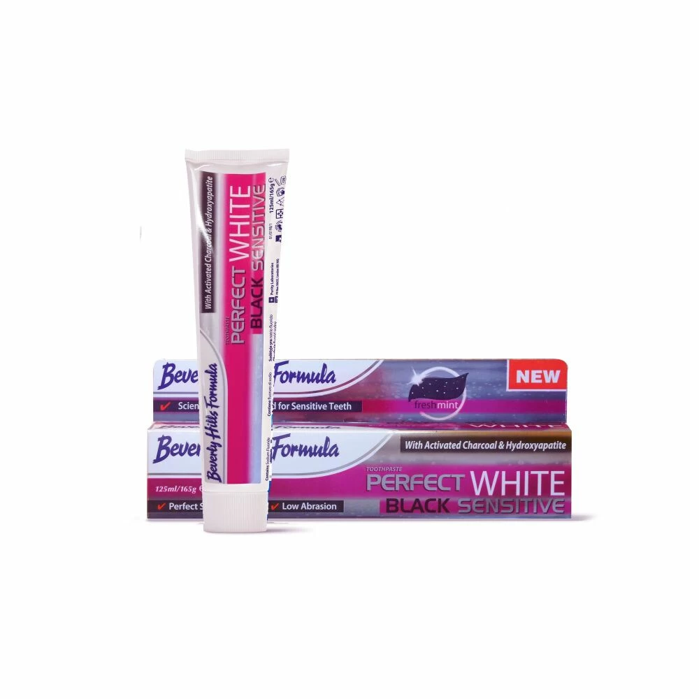 3x Beverly Hills Tandpasta Perfect White Black Sensitive 3 3x Beverly Hills Tandpasta Perfect White Black Sensitive