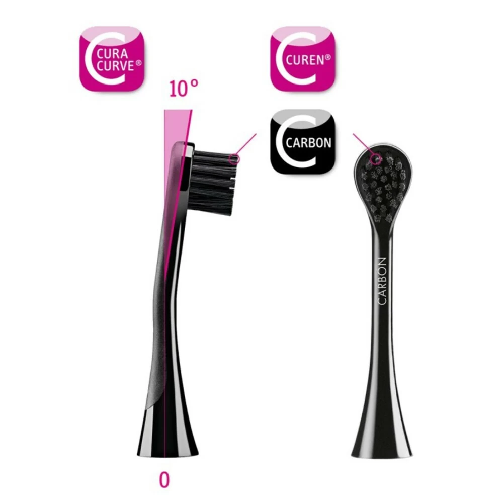 Curaprox Opzetborstels Black Is White Hydrosonic Carbon 3 Curaprox Opzetborstels Black Is White Hydrosonic Carbon - Afbeelding 2