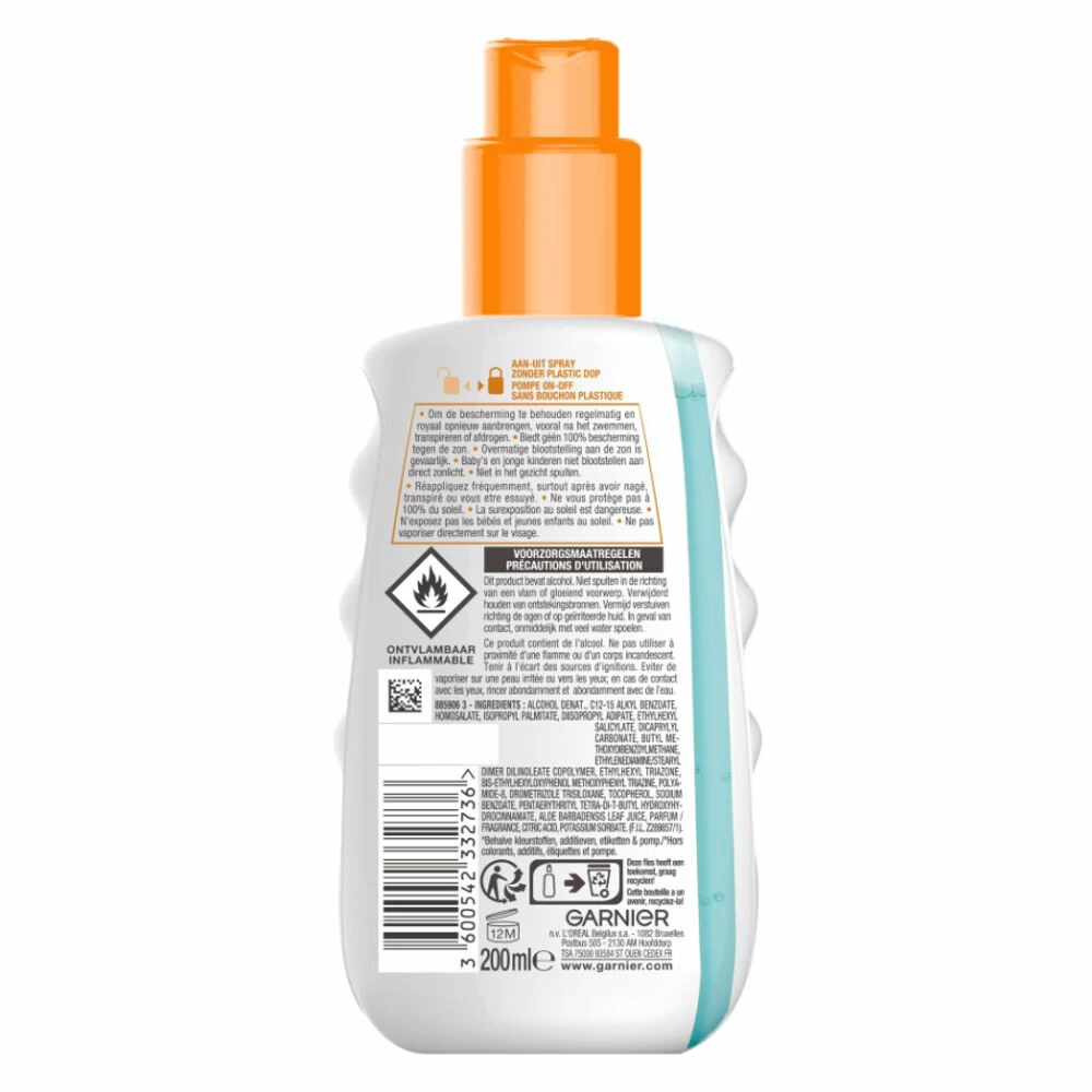 Garnier Ambre Solaire Invisible Protect Transparante Zonnebrandspray SPF 30 Aloe Vera 4 Garnier Ambre Solaire Invisible Protect Transparante Zonnebrandspray SPF 30 Aloe Vera - Afbeelding 2